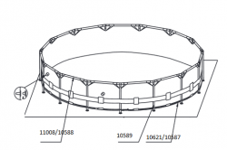 Вертикальная опора для бассейнов Intex Metal Frame высота 107см 30 шт/упак 10589 - фото 4